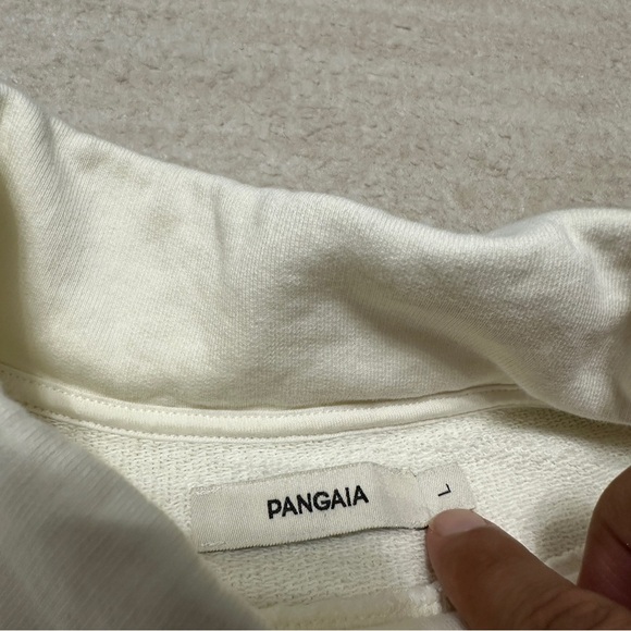 Pangaia Sand Beige Mock Neck Long Sleeve Sweatshirt Size Large Cotton - Picture 6 of 12